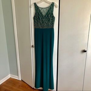Adrianna Papell beaded green gown
